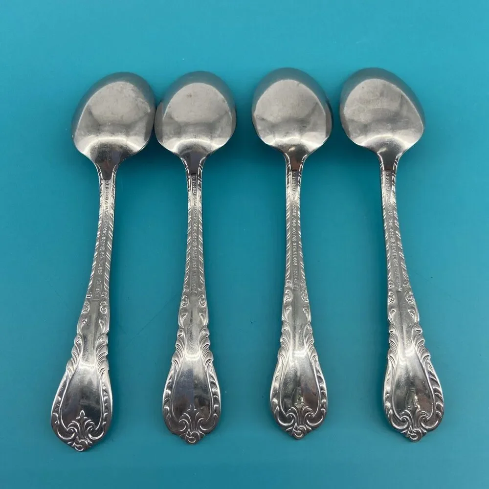 4 Reed & Barton Select LOUIS PHILLIPE Stainless Tea Spoons 6 3/8